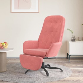 Relaxation armchair with pink velvet footrest by , Armchairs - Ref: Foro24-3097645, Price: 97,99 €, Discount: %