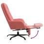 Entspannungssessel mit Fußstütze aus rosa Samt von , Sessel - Ref: Foro24-3097645, Preis: 97,80 €, Rabatt: %