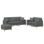 Set Sofas mit Kissen 3 Stück dunkelgrauer Stoff von , Sofas - Ref: Foro24-3202143, Preis: 584,16 €, Rabatt: %