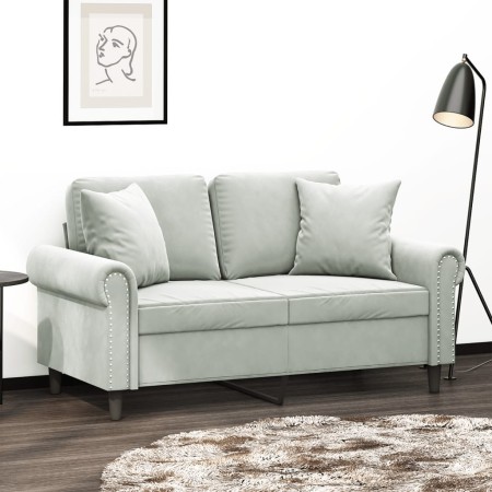 2-seater sofa with light gray velvet cushions 120 cm by , Sofas - Ref: Foro24-3200935, Price: 249,99 €, Discount: %