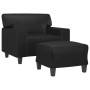 Sillón con taburete cuero sintético negro 60 cm de , Sofás - Ref: Foro24-3201159, Precio: 229,22 €, Descuento: %