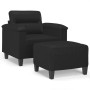 Sillón con taburete cuero sintético negro 60 cm de , Sofás - Ref: Foro24-3201237, Precio: 221,19 €, Descuento: %