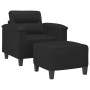 Sillón con taburete cuero sintético negro 60 cm de , Sofás - Ref: Foro24-3201237, Precio: 221,19 €, Descuento: %