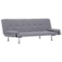 Sofá cama con dos almohadas de poliéster gris claro de vidaXL, Sofás - Ref: Foro24-282183, Precio: 189,57 €, Descuento: %