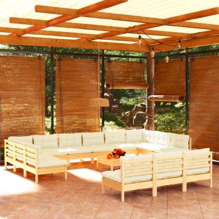 Garden furniture 14 pieces and cushions solid pine wood by , Garden sets - Ref: Foro24-3097241, Price: 1,00 €, Discount: %