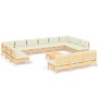 Garden furniture 14 pieces and cushions solid pine wood by , Garden sets - Ref: Foro24-3097241, Price: 1,00 €, Discount: %