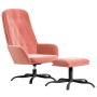 Sillón de relax con taburete terciopelo rosa de , Sillones - Ref: Foro24-3097634, Precio: 118,99 €, Descuento: %