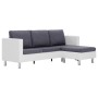 3-Sitzer-Sofa mit weißen Kunstlederkissen von vidaXL, Sofas - Ref: Foro24-282203, Preis: 373,49 €, Rabatt: %