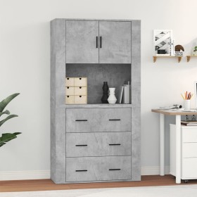 Concrete gray plywood tall sideboard by , Sideboards - Ref: Foro24-3185387, Price: 175,99 €, Discount: %