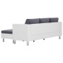 3-Sitzer-Sofa mit weißen Kunstlederkissen von vidaXL, Sofas - Ref: Foro24-282203, Preis: 373,49 €, Rabatt: %