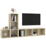 Juego de muebles de salón 3 pzas madera ingeniería roble Sonoma de , Muebles TV - Ref: Foro24-3079829, Precio: 125,99 €, Desc...