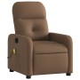 Sillón reclinable con masaje de tela marrón de , Sillones - Ref: Foro24-374210, Precio: 224,12 €, Descuento: %