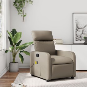 Cappuccino-colored synthetic leather reclining massage chair by , Armchairs - Ref: Foro24-374196, Price: 219,06 €, Discount: %