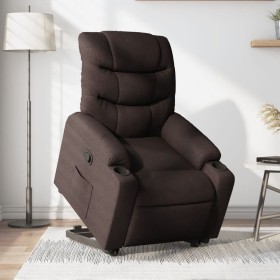 Sillón reclinable elevable tela marrón oscuro de , Sillones - Ref: Foro24-3206650, Precio: 331,60 €, Descuento: %