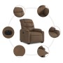 Sillón eléctrico reclinable elevable de tela marrón de , Sillones - Ref: Foro24-3206667, Precio: 348,95 €, Descuento: %