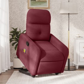 Sillón reclinable de masaje elevable tela rojo tinto de , Sillones - Ref: Foro24-3206807, Precio: 279,38 €, Descuento: %