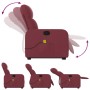 Sillón reclinable de masaje elevable tela rojo tinto de , Sillones - Ref: Foro24-3206807, Precio: 279,39 €, Descuento: %