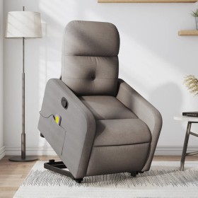 Reclining massage chair with lift in gray taupe fabric by , Armchairs - Ref: Foro24-3206811, Price: 278,29 €, Discount: %