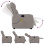 Reclining massage chair with lift in gray taupe fabric by , Armchairs - Ref: Foro24-3206811, Price: 278,29 €, Discount: %