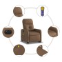 Electric reclining and lifting massage armchair in brown fabric by , Armchairs - Ref: Foro24-3206826, Price: 313,23 €, Discou...