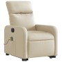 Liftable reclining electric massage chair cream fabric by , Armchairs - Ref: Foro24-3206734, Price: 286,85 €, Discount: %