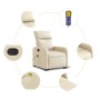 Liftable reclining electric massage chair cream fabric by , Armchairs - Ref: Foro24-3206734, Price: 286,85 €, Discount: %