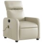 Cream synthetic leather electric reclining massage chair by , Armchairs - Ref: Foro24-3206743, Price: 232,73 €, Discount: %