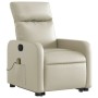 Sillón reclinable de masaje de pie cuero artificial color crema de , Sillones - Ref: Foro24-3206757, Precio: 253,02 €, Descue...