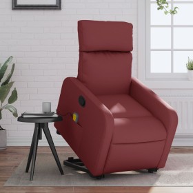 Red faux leather reclining massage chair with footrest by , Armchairs - Ref: Foro24-3206760, Price: 248,99 €, Discount: %