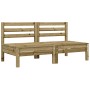 Garden sofas without armrests with cushions 2 pcs pine wood by , Modular outdoor sofas - Ref: Foro24-838164, Price: 196,64 €,...