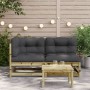 2-seater garden sofa with pine-impregnated wood cushions by , Modular outdoor sofas - Ref: Foro24-838124, Price: 209,89 €, Di...