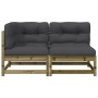 2-seater garden sofa with pine-impregnated wood cushions by , Modular outdoor sofas - Ref: Foro24-838124, Price: 209,89 €, Di...