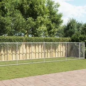 Hundekäfig mit Tür aus grau verzinktem Stahl 10x2x1,5 m von , Hundehütten und Zäune - Ref: Foro24-3209581, Preis: 424,83 €, R...