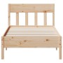 Bed frame with solid pine wood headboard 90x190 cm by , Beds and slatted bases - Ref: Foro24-842674, Price: 74,99 €, Discount: %