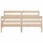 Bed frame with solid pine wood headboard 140x200 cm by , Beds and slatted bases - Ref: Foro24-842786, Price: 168,90 €, Discou...