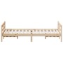 Bed frame with solid pine wood headboard 140x200 cm by , Beds and slatted bases - Ref: Foro24-842786, Price: 168,90 €, Discou...