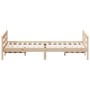 Bed frame with solid pine wood headboard 120x200 cm by , Beds and slatted bases - Ref: Foro24-842790, Price: 157,09 €, Discou...