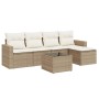 Garden sofa set with cushions 6 pieces beige synthetic rattan by , Modular outdoor sofas - Ref: Foro24-3251235, Price: 436,52...