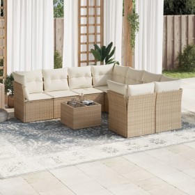 9-teiliges Gartensofa-Set mit beigen synthetischen Rattankissen von , Gartensets - Ref: Foro24-3249157, Preis: 717,99 €, Raba...