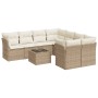 Set de sofás de jardín 9 pzas con cojines ratán sintético beige de , Conjuntos de jardín - Ref: Foro24-3249157, Precio: 717,9...