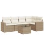 Garden sofa set with cushions 6 pieces beige synthetic rattan by , Modular outdoor sofas - Ref: Foro24-3251275, Price: 527,18...