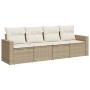 Garden sofa set with cushions 4 pieces beige synthetic rattan by , Modular outdoor sofas - Ref: Foro24-3251015, Price: 312,99...