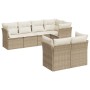 Set aus 7-teiligen Gartensofas und Kissen, synthetisches Rattan, beige von , Gartensets - Ref: Foro24-3249737, Preis: 546,52 ...