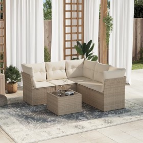 Set Gartensofas mit Kissen 6 Stück synthetisches Rattan beige von , Gartensets - Ref: Foro24-3249467, Preis: 473,63 €, Rabatt: %