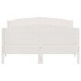 Bed frame with white pine wood headboard 140x190 cm by , Beds and slatted bases - Ref: Foro24-3216180, Price: 215,40 €, Disco...