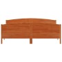 Bed frame with wax brown pine wood headboard 200x200 cm by , Beds and slatted bases - Ref: Foro24-3216163, Price: 259,80 €, D...