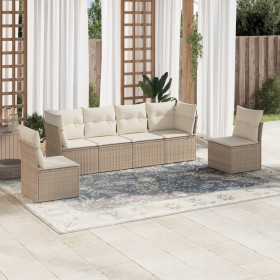 Set Gartensofas mit Kissen 6 Stück synthetisches Rattan beige von , Gartensets - Ref: Foro24-3249207, Preis: 547,80 €, Rabatt: %