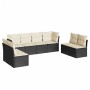 Set aus 8-teiligen Gartensofas und Kissen Kunstrattan schwarz von , Gartensets - Ref: Foro24-3249285, Preis: 421,73 €, Rabatt: %