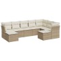 Set de sofás de jardín 9 pzas con cojines ratán sintético beige de , Conjuntos de jardín - Ref: Foro24-3250407, Precio: 772,4...