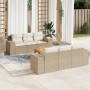 Set of 7-piece garden sofas and beige synthetic rattan cushions by , Garden sets - Ref: Foro24-3257668, Price: 624,66 €, Disc...